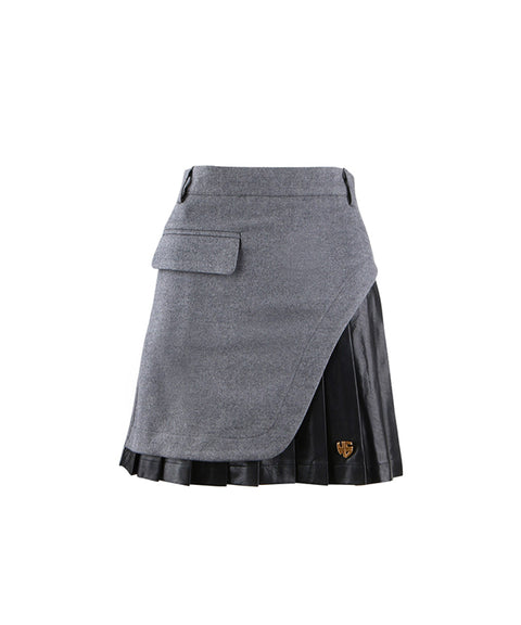HENRY STUART Women's Wave Pleated Skirt - Gray