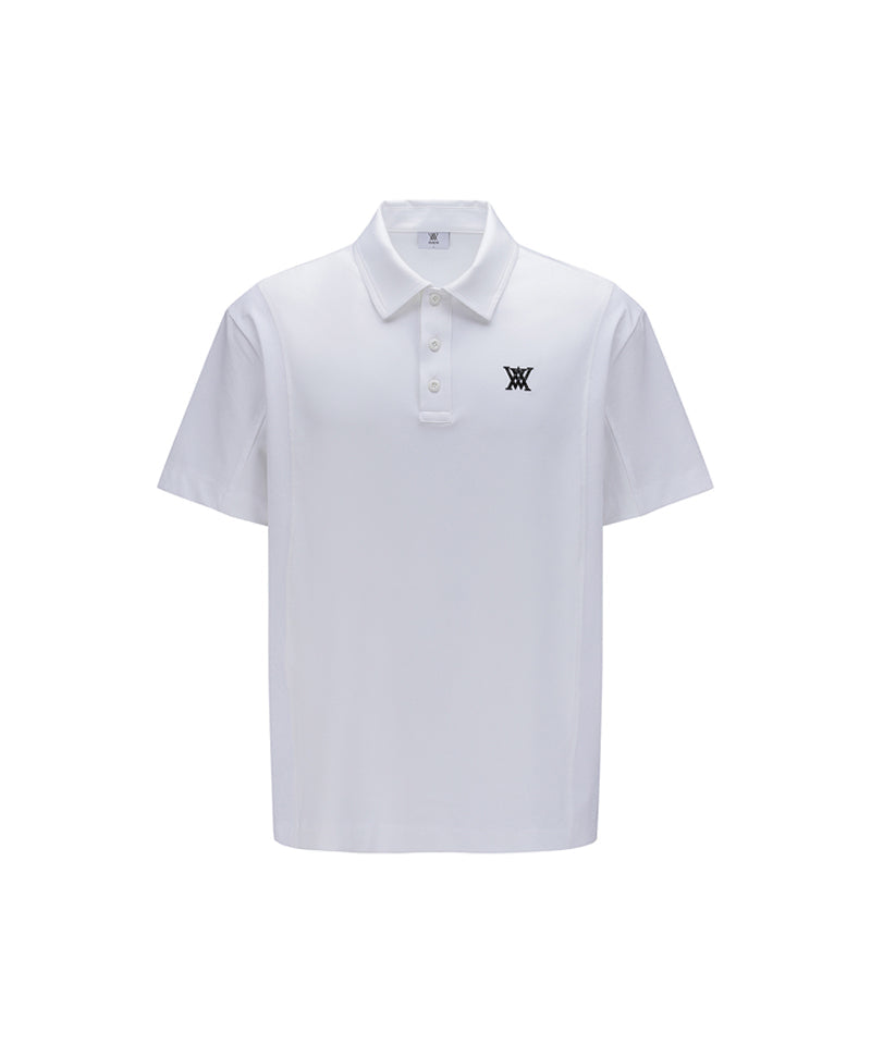 ANEW Men's Side Fabric Block Short T-Shirt - White