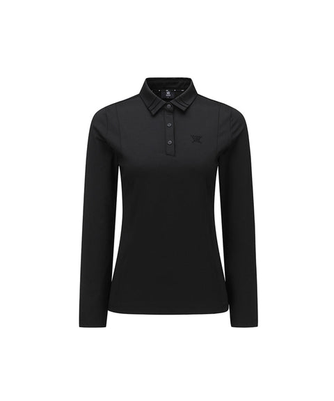 [Warehouse Sale] ANEW Golf Women's Collar Point Long T-Shirt - Black