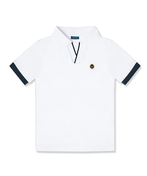 MEASPHERA MEN REGULAR-FIT OPEN COLLAR POLO SHIRT