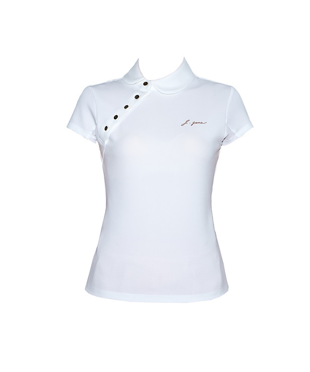 J.Jane Gold Oblique Line T-Shirts (White)