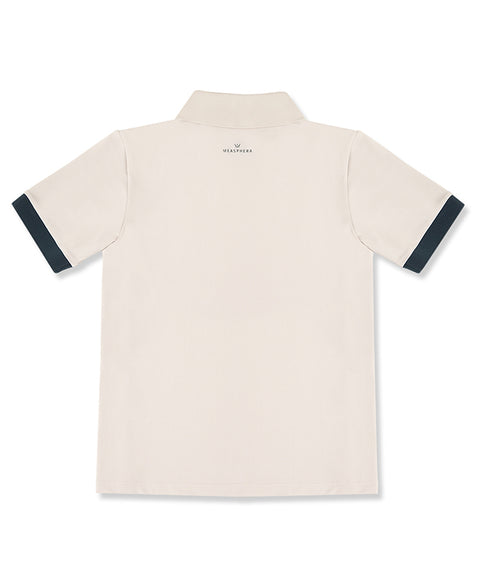 MEASPHERA MEN REGULAR-FIT OPEN COLLAR POLO SHIRT
