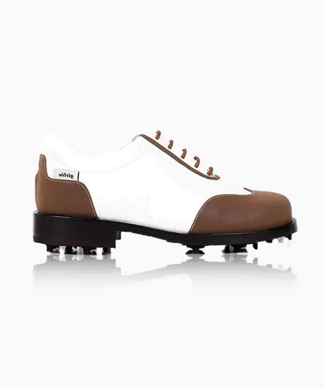 Giclee Women's Under Score Premium Leather Golf Shoes - Brown