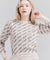 HENRY STUART Women's Diagonal Logo Knit Sweater - Beige