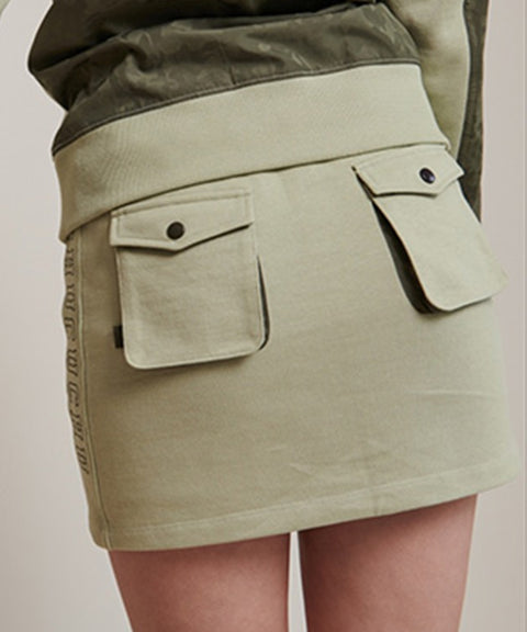 CHUCUCHU Pocket Point Skirt - Khaki