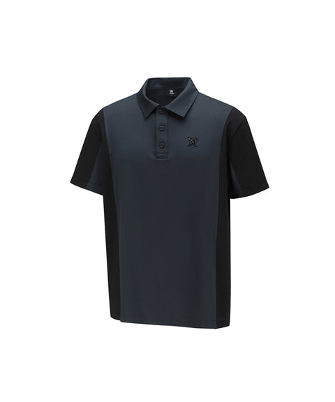 [Warehouse Sale] ANEW Men's Side Fabric Block Short T-Shirt - D/Gray