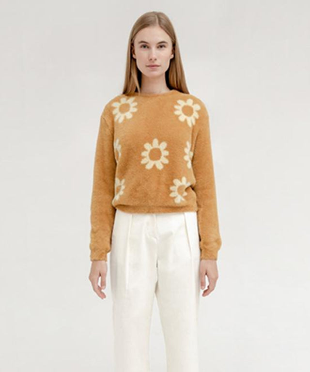 PIV'VEE Daisy Garden Sweater - Squirrel Brown