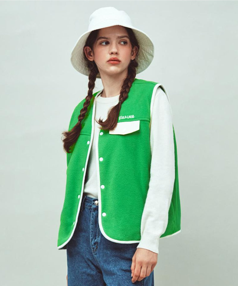 PIV'VEE Fleece Reversible Vest - Apple Green