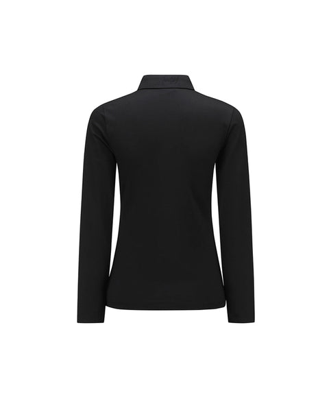 [Warehouse Sale] ANEW Golf Women's Collar Point Long T-Shirt - Black