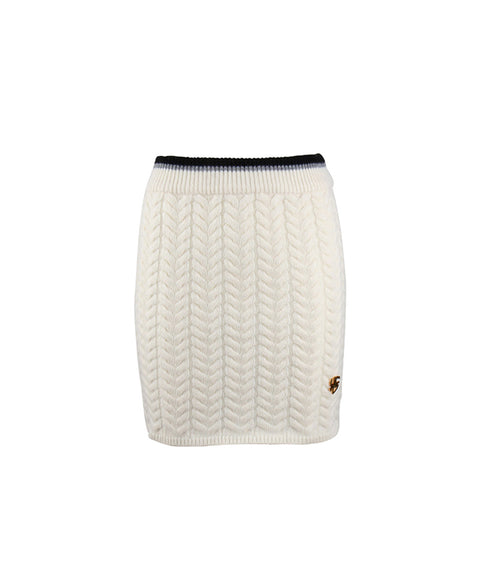 HENRY STUART Women's Herringbone Formal Skirt Ivory