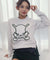 CHUCUCHU Cozy lined Skull Round Top - White Melange