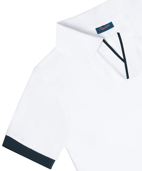 MEASPHERA MEN REGULAR-FIT OPEN COLLAR POLO SHIRT