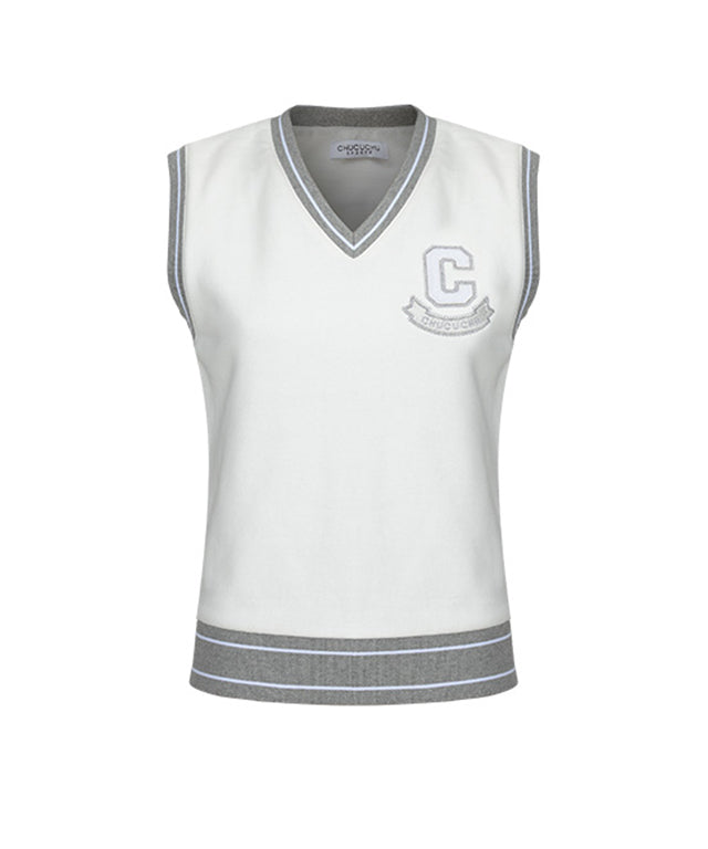 CHUCUCHU Songchi Skull Logo Vest - White
