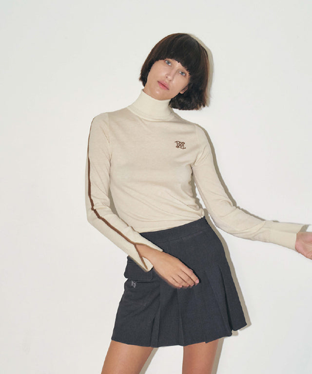 KUME STUDIO Patch Pocket Pleated Skirt - Dark Gray