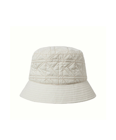 KUME STUDIO Logo Quilted Bucket Hat - Ivory