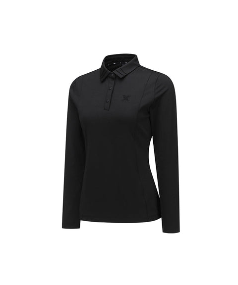 [Warehouse Sale] ANEW Golf Women's Collar Point Long T-Shirt - Black