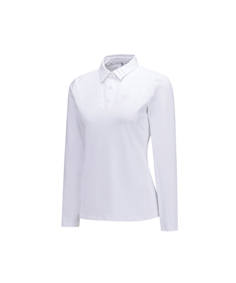 [Warehouse Sale] ANEW Golf Women's Collar Point Long T-Shirt - White