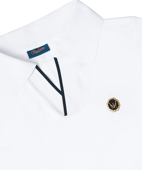 MEASPHERA MEN REGULAR-FIT OPEN COLLAR POLO SHIRT