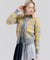 HENRY STUART Women's Tartan Check Knit Vest Yellow