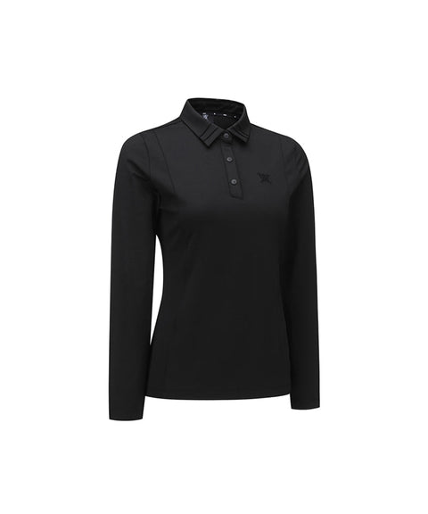[Warehouse Sale] ANEW Golf Women's Collar Point Long T-Shirt - Black