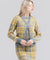HENRY STUART Women's Tartan Check Knit Cardigan Yellow