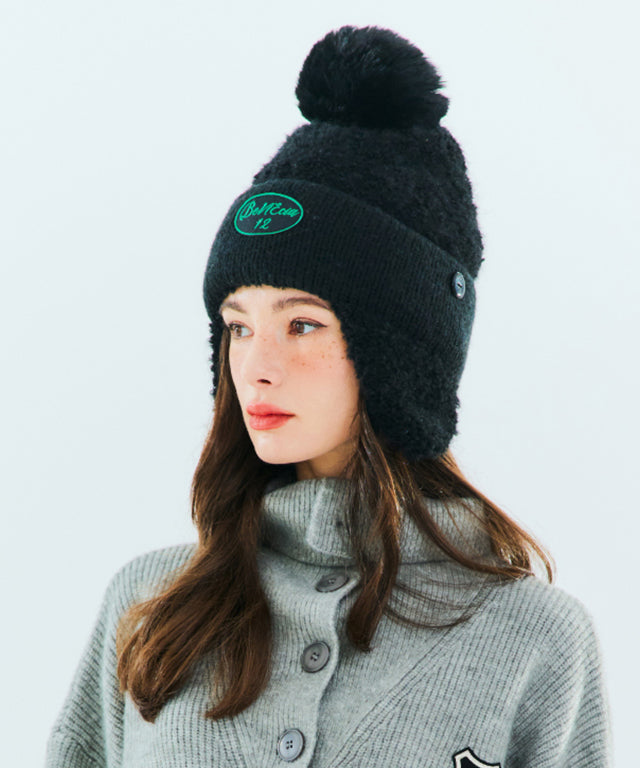 BENECIA 12 Ear Warmer Beanie - Black