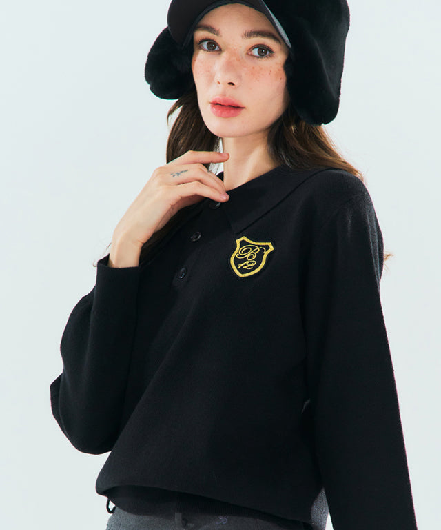 BENECIA 12 Waffle Long Sleeve - Black