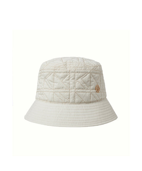 KUME STUDIO Logo Quilted Bucket Hat - Ivory