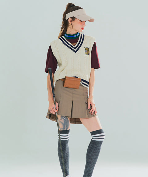 BENECIA 12 Wide Pleated - Brown