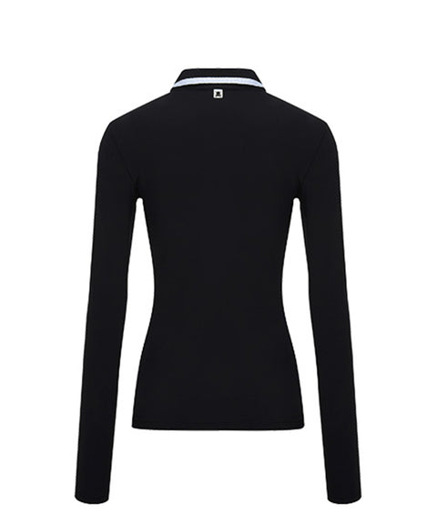 CHUCUCHU Tape Point Collared Shirt - Black