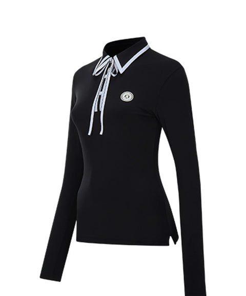 CHUCUCHU Tape Point Collared Shirt - Black