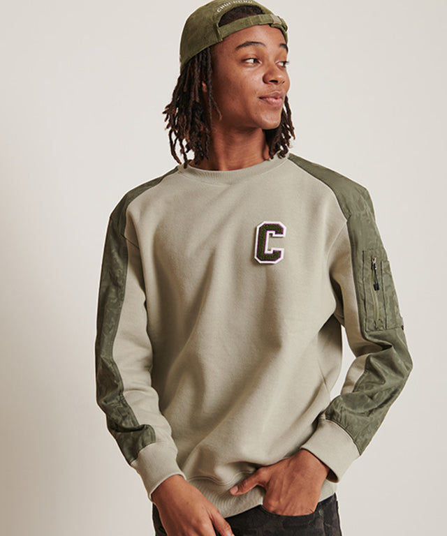 CHUCUCHU Men's Pocket Point Crew Neck - Beige