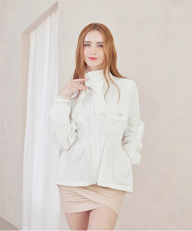 J.Jane Shiny Overfit Windbreaker - White