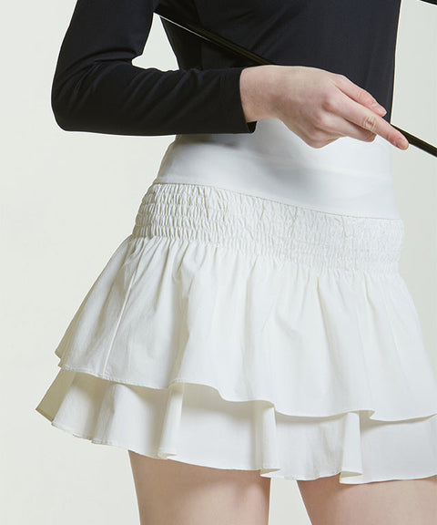 Anna Smock Pleated Skirt - O/White