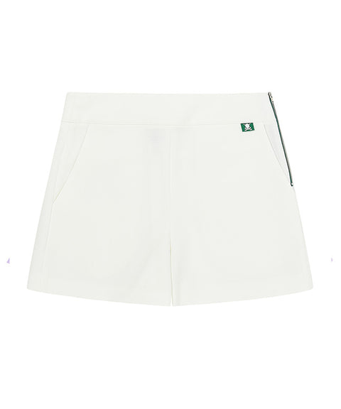 CHUCUCHU  Pleated Wrap Skirt Short Pants - Green