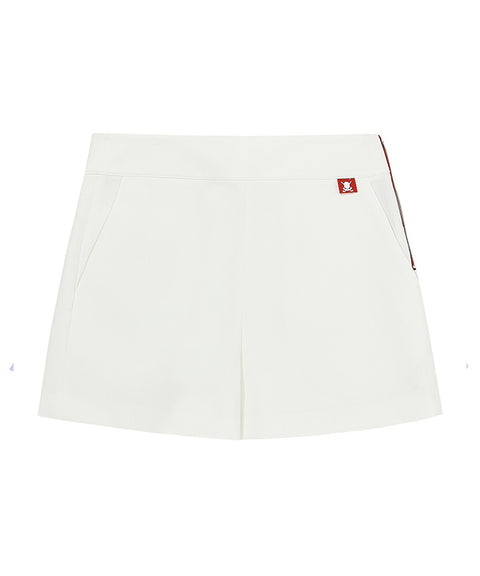 CHUCUCHU  Pleated Wrap Skirt Short Pants - Red