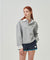 KANDINI Collared Sweatshirt With String (Printed) - Gray