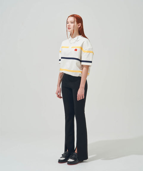 KANDINI Collared Sweatshirt Stripe - Ivory
