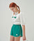 KANDINI Color Block Set-up Pants - Green
