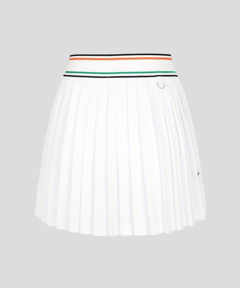 KANDINI  Elastic Band Pleats Skirt - Ivory