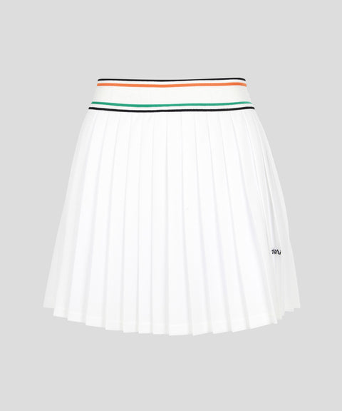 KANDINI  Elastic Band Pleats Skirt - Ivory