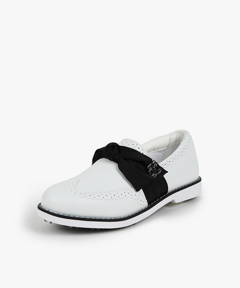 Fairliar Ribbon Oxford Golf Shoes (White)