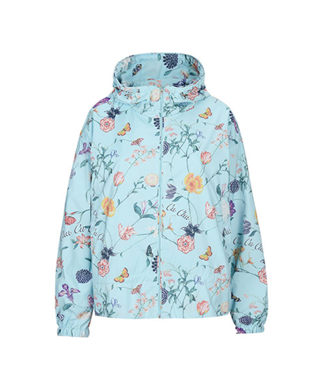 CHUCUCHU Women's Flower Windbreaker - Blue