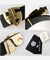 HENRY STUART Initial Emblem Natural Cowhide Golf Belt - Black Gold