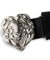 HENRY STUART Lion Emblem Natural Cowhide Golf Belt - Black Silver