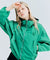 HENRY STUART Women's Hooded Windbreaker Short Jumper - Green