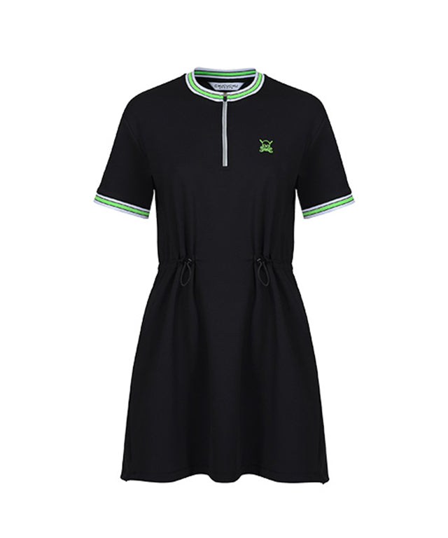 CHUCUCHU Women's Jersey String Dress - Black