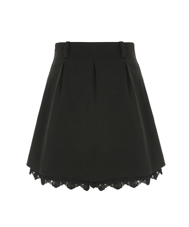 MYCL Layerd Flare Skirt - Black