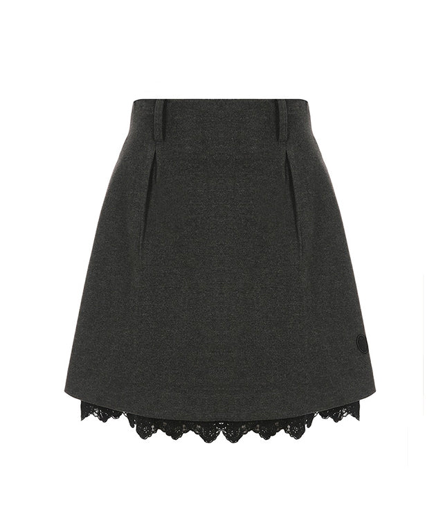 [Warehouse Sale] MYCL Layered Flare Skirt - Dark Gray