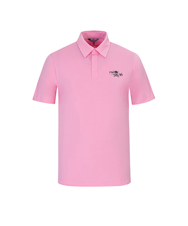 CHUCUCHU Men's Back Point Polo Tee Pink